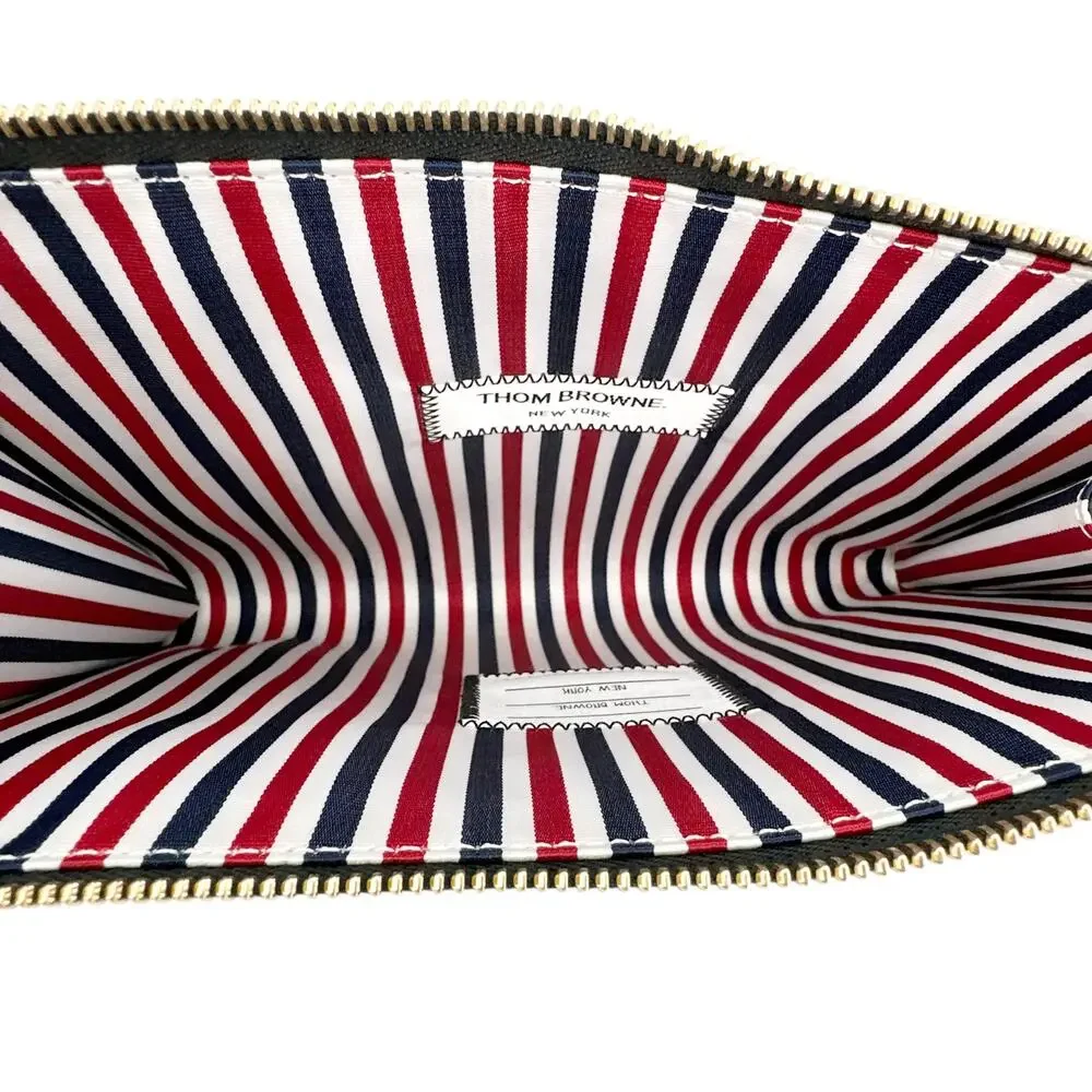 THOM BROWNE Mini Pebble Grain Gusset Folio